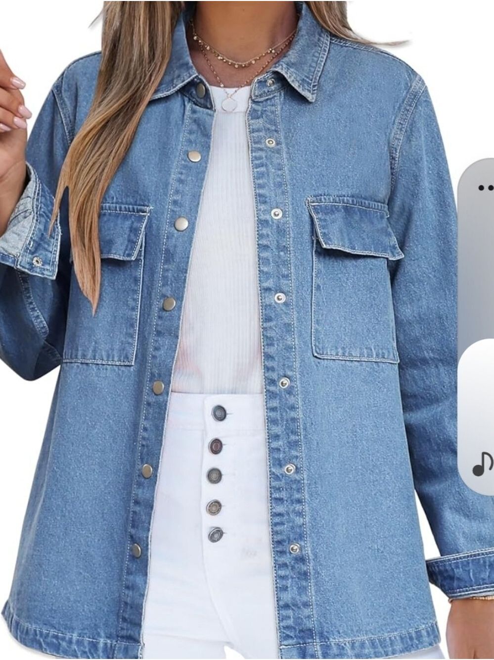 luvamia Jean Jackets for Women 2026 Fall Fashion Long Sleeves NWT Size S